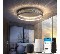 Yuanfenghua Ceiling Light with Remote Control, Living Room Lamp with Matter Compatible with HomeKit, Alexa, Google and IFTTT, 48W Modern LED Ceiling Lights for Bedroom Living Room Ø50×H12CM