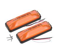 YUANFU 2PCS 4 Inch 18 LED 12V-24V Truck Trailer Tail Brake Front Rear LED Side Marker Lights Clearance Indicator Lamp Perfect Sealed Waterproof Surface Mounted LED Marker Light (2pcs amber led bulbs)