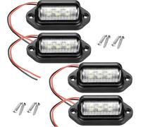 YUANFU 4pcs LED Number Plate Lights Waterproof 12V 24V License Plate 6-SMD Lamp White for Car Trailer Truck Caravan Boat RV SUV (4pcs blue lights)