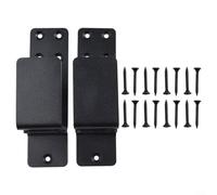 YUANGANG Door Barricade Brackets Drop Bar Security Door Brackets Metal Brackets Door Bar Holder Bracket for Home Barn Garage Gate Security Door Reinforcement Brackets(Black)