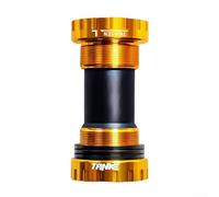 YUANGANG Lightweight Aluminum Mountain Bike Threaded Bottom Bracket Center Shaft Thread Bottom Bracket Hollow Integrated Middle Shaft Mountain Bike Threaded Middle Shaft(gold)