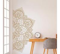 YUANGANG Mandala Wall Art Large Mandala Wall Decal Boho Flower Wall Stickers for Walls Casement Doors Closets Plastic Metal Tiles Panels Decoration(Gold 42 * 82cm)