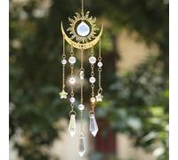 YUANGANG Radiant Crystal Catchers Sun And Moon Sun Catcher Crystals Wind Chimes Ornaments For Wedding Party Indoor Decorations