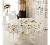 YUANGANG Round Table Cloth Tables Cloths Round, For 6 Seaters 4 Seaters Rounds Table Cover PVC Kitchen Tablecloths Round Decorative(Sunflower(180cm))