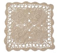 YUANGANG Square Tablecloth, Crochet Lace Table Topper Woven Table Cloth Small Tablecloth Embroidered Lace Flower Placemat For Wedding Christmas Home Decoration Handicraft Projects(40 * 40cm Beige)