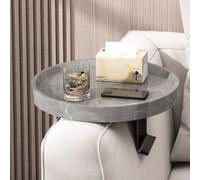YUANGANG Stylish And Space Saving Yet Stable Sofa Tray Tableor Wide Couches Foldable Couch Arm Clip Table For Eating And Drinking(grey)