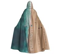yuangjhop Aerial view of the beach printing Adult Hooded Cloak Hooded robe cloak suitable for Halloween cosplay costumes.