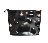 yuangjhop Black Mystery Heart Stone Fake Hemp Makeup Bag. Environmentally Friendly And Durable, Simple Design, Easy To Store Your Beauty Essentials.
