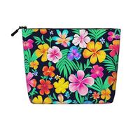 yuangjhop Colorful Flowers Fake Hemp Makeup Bag. Environmentally Friendly And Durable, Simple Design, Easy To Store Your Beauty Essentials.