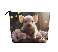 yuangjhop Cute Young Pig Fake Hemp Makeup Bag. Environmentally Friendly And Durable, Simple Design, Easy To Store Your Beauty Essentials.