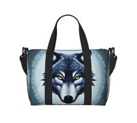 yuangjhop Fierce wolf head printing Hand Travel Bag Personal item bag women's handbag, travel large shoulder bag with zipper.