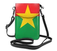 yuangjhop Flag of Burkina Faso Small Cell Phone Purse, Floral Print Crossbody Bag, PU Leather Mini Wallet with Shoulder Strap, Secure Magnetic Closure.