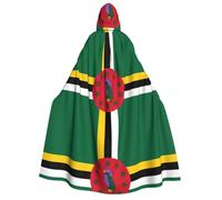 yuangjhop Flag of the Commonwealth of Dominica printing Adult Hooded Cloak Hooded robe cloak suitable for Halloween cosplay costumes.