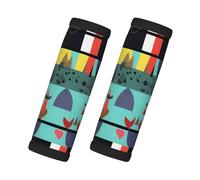 yuangjhop Geometric Patterns Luggage Handle Cover, Luggage identifier, Soft, Suitable for Suitcase Trolley Handle Cover, 2-Pack, Luggage tag, Travel Accessories, Gift, Logo.