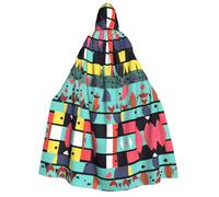 yuangjhop Geometric patterns printing Adult Hooded Cloak Hooded robe cloak suitable for Halloween cosplay costumes.