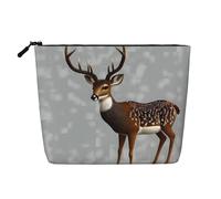 yuangjhop Grey Plum Deer Fake Hemp Makeup Bag. Environmentally Friendly And Durable, Simple Design, Easy To Store Your Beauty Essentials.