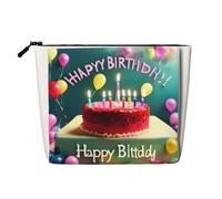 yuangjhop Happy Birthday Beautiful Fake Hemp Makeup Bag. Environmentally Friendly And Durable, Simple Design, Easy To Store Your Beauty Essentials.