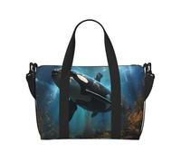 yuangjhop Huge killer whales printing Hand Travel Bag Personal item bag women's handbag, travel large shoulder bag with zipper.