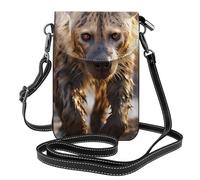 yuangjhop Lone Hyena Small Cell Phone Purse, Floral Print Crossbody Bag, PU Leather Mini Wallet with Shoulder Strap, Secure Magnetic Closure.