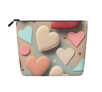 yuangjhop Love Pattern Fake Hemp Makeup Bag. Environmentally Friendly And Durable, Simple Design, Easy To Store Your Beauty Essentials.