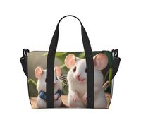 yuangjhop Mother and child rats printing Hand Travel Bag Personal item bag women's handbag, travel large shoulder bag with zipper.
