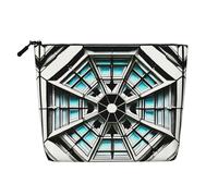 yuangjhop Octagon Building Fake Hemp Makeup Bag. Environmentally Friendly And Durable, Simple Design, Easy To Store Your Beauty Essentials.