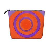 yuangjhop Orange Circle Centre Fake Hemp Makeup Bag. Environmentally Friendly And Durable, Simple Design, Easy To Store Your Beauty Essentials.