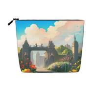 yuangjhop Outside The Castle Gate Fake Hemp Makeup Bag. Environmentally Friendly And Durable, Simple Design, Easy To Store Your Beauty Essentials.