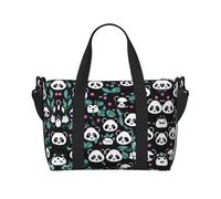 YUANGJHOP Panda cute face printing Hand Travel Bag Personal item bag women's handbag, travel large shoulder bag with zipper.