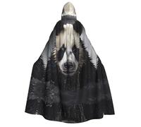 yuangjhop Panda in the water printing Adult Hooded Cloak Hooded robe cloak suitable for Halloween cosplay costumes.