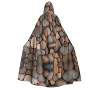 yuangjhop Pebbles in the beach printing Adult Hooded Cloak Hooded robe cloak suitable for Halloween cosplay costumes.
