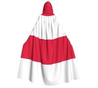 yuangjhop Polish flag printing Adult Hooded Cloak Hooded robe cloak suitable for Halloween cosplay costumes.