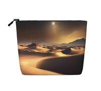 yuangjhop Sahara Desert Fake Hemp Makeup Bag. Environmentally Friendly And Durable, Simple Design, Easy To Store Your Beauty Essentials.