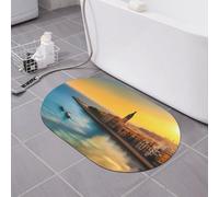 yuangjhop Sunset in Barcelona Diatom Mud Floor Mat Bathroom Non-Slip Absorbent Mat Quick-Drying Deodorizing Bathroom Door Mat Super Thick Soft Mat.
