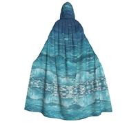 yuangjhop The deep blue sea printing Adult Hooded Cloak Hooded robe cloak suitable for Halloween cosplay costumes.