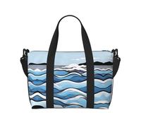 yuangjhop Waves lapping at the rocks printing Hand Travel Bag Personal item bag women's handbag, travel large shoulder bag with zipper.