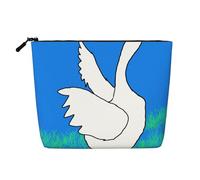 yuangjhop White Goose Spread Its Wings Fake Hemp Makeup Bag. Environmentally Friendly And Durable, Simple Design, Easy To Store Your Beauty Essentials.