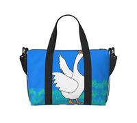 yuangjhop white goose spread its wings printing Hand Travel Bag Personal item bag women's handbag, travel large shoulder bag with zipper.