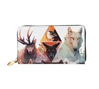 yuangjhop Wolves And Reindeer Leather Wallet. Stylish Design With Multiple Card Slots, Cash Compartment And Durable Leather. Women'S.