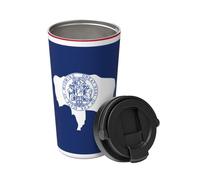 yuangjhop Wyoming State Flag Carry Insulated Coffee Mug.500 ml capacity,Stainless steel travel mug with leak-proof lid and concealed handle.