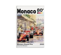 Yuangoes F1 Poster Car Vintage Monaco 2023 Cover Music Posters for Room Aesthetic Canvas Wall Art Bedroom Decor12x18inch(30x45cm)