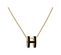 Yuangu Classic Letter Design 18K Gold Plated Womens Necklace Colorful Color Optional Women's Pendant, 18K Gold Plated