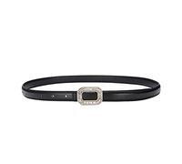 Yuangu Women Rhinestone Leather Belt, Womens Leather Belt with Crystal Diamond Buckle, Designer Belts for Pants Jeans Dresses, Black, 105cm(Fits 24"-32")