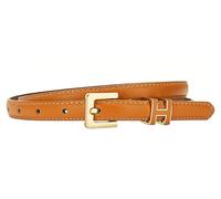 Yuangu Women's Orange Leather Skinny Belt, Size 105CM/Fit Waist 24-33 Inches