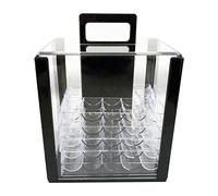 Yuanhe 1000 Chip Clear Acrylic Poker Chip Carrier-Includes 10 Chip Racks