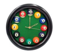 Yuanhe Billiards Pool Ball Clock - 11 Inch Round Pool Table Cool Wall Clock with Wood Frame, Great for Billiards Room, Game Room