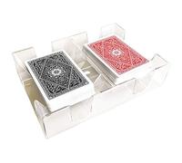 Yuanhe Clear 2 Deck Canasta Playing Card Tray-No Swivel Base