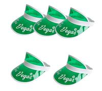 Yuanhe YH Poker 5PCS Las Vegas Green Dealer Visors,Costume Hat, One Size Fits Most,Expandable Headband