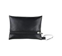 YuanHolumid 1Pc Black Mini Golf Tee Pouch Bag, Golf Ball Tee Storage Bag Leather Golf Tees Pocket with Zipper, Golf Supplies Accessories Golf Club Bag Accessories Golf