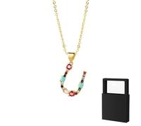 YUANHUYUOU Initial Necklace - Letter A to Z Alphabet Pendant, Personalized Jewelry Gift for Mom, Wife, Girlfriend on Birthday or Anniversary (U)